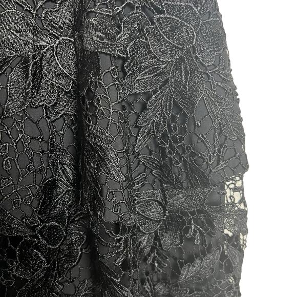 Nicholas Black Mosaic Lace Ball Sleeveless V-Neck Midi Dress Size 8 - Picture 14 of 15